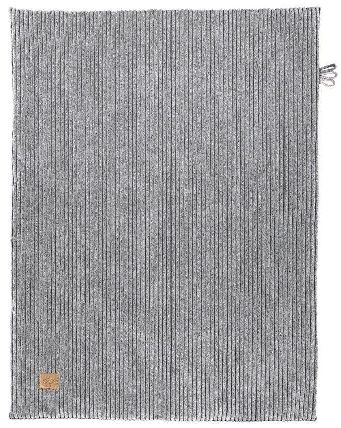 Pătură pentru copii gri din catifea reiată 100x77 cm – Meowbaby