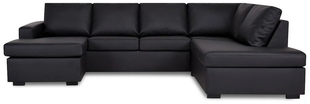 Colțar Scandinavian Choice C118Negru, 285x199x80cm, Picioare: Lemn