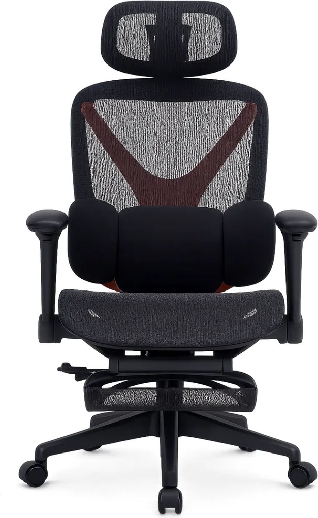 DeluxStar YX-977 NEXOR PRO MESH – Scaun Ergonomic cu Suport Lombar 3D, Tetieră 3D, Cotiere 4D, Șezut Glisant, Înclinare 140°, Suport pentru Picioare, Mesh, Negru