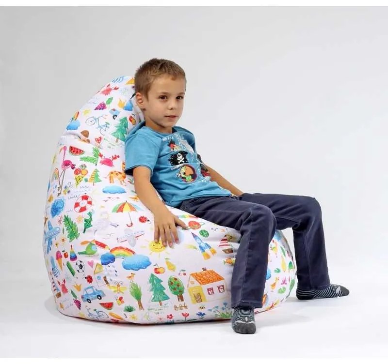 Fotoliu Nirvana Hobbit Pufrelax, Material Textil - Cranberry
