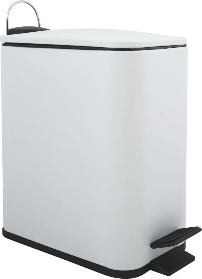 Coș de gunoi alb mat cu pedală din oțel 5 l Erik – Spirella