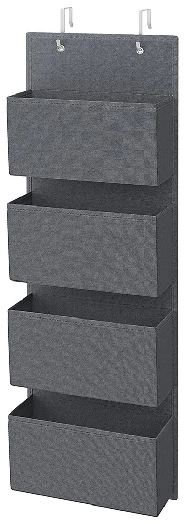 Organizator de depozitare suspendat cu 4 buzunare 33,5 x 100 x 12 cm, gri | melodii