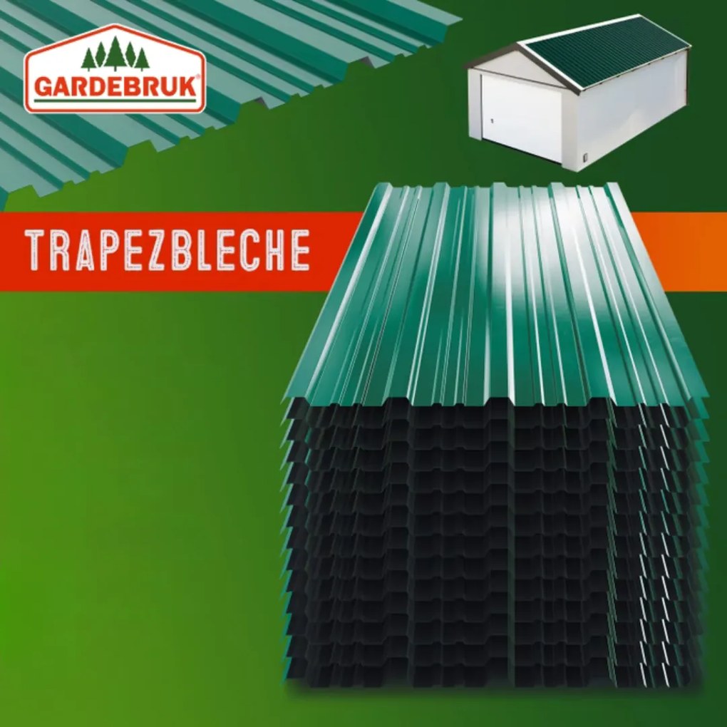 Tablă trapezoidală ARON, set 14 bucăți, 110×46 cm, verde Gardebruk