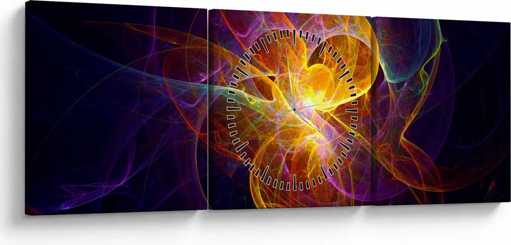 Tablou abstract (cu ceas) (90x30 cm)