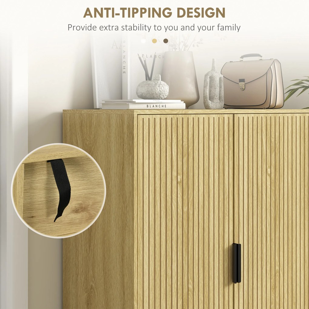 HOMCOM Dulap Pantofi 5 Niveluri cu Rafturi Reglabile, Picioare Metalice, Design Elegant Stejar, Stabil și Sigur, 80x38x110 cm | Aosom Romania