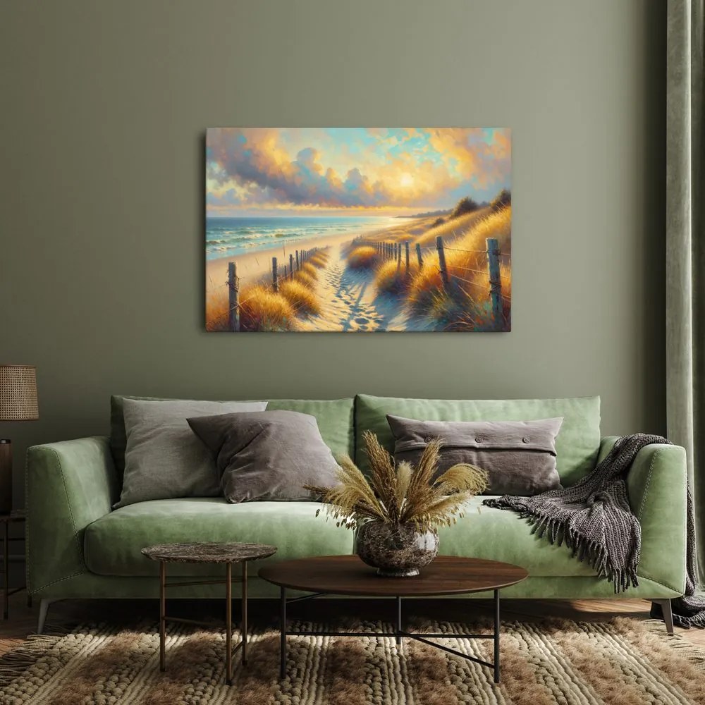Tablou drum printre dune spre mare