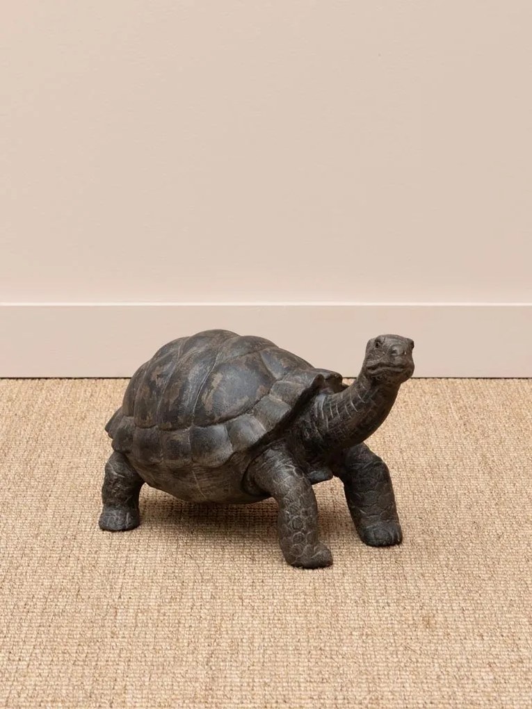 Decorațiune țestoasă din lemn de tec, D60 cm