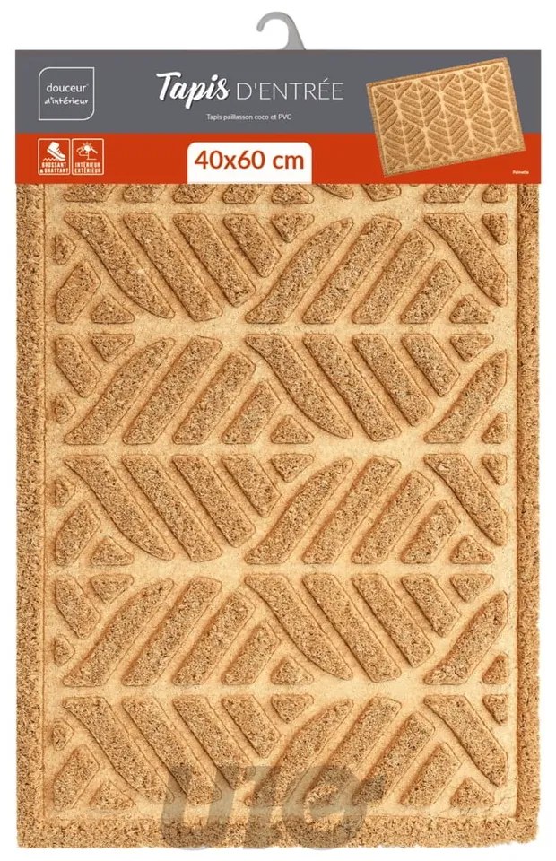 Covoraș de intrare din fibre de nucă de cocos 40x60 cm Palmette – douceur d'intérieur