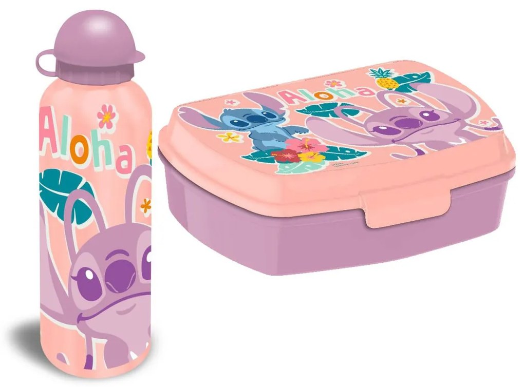 Disney Lilo și Stitch set cutie de sandwich + sticlă de aluminiu