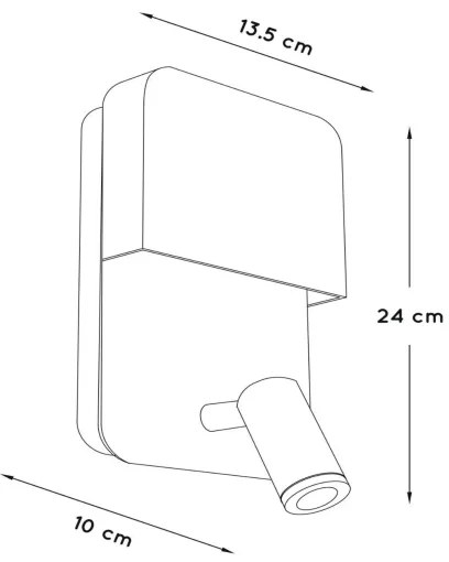 Aplică Lucide 79200/08/30 BOXER LED/5W/230V + LED/5W USB negru