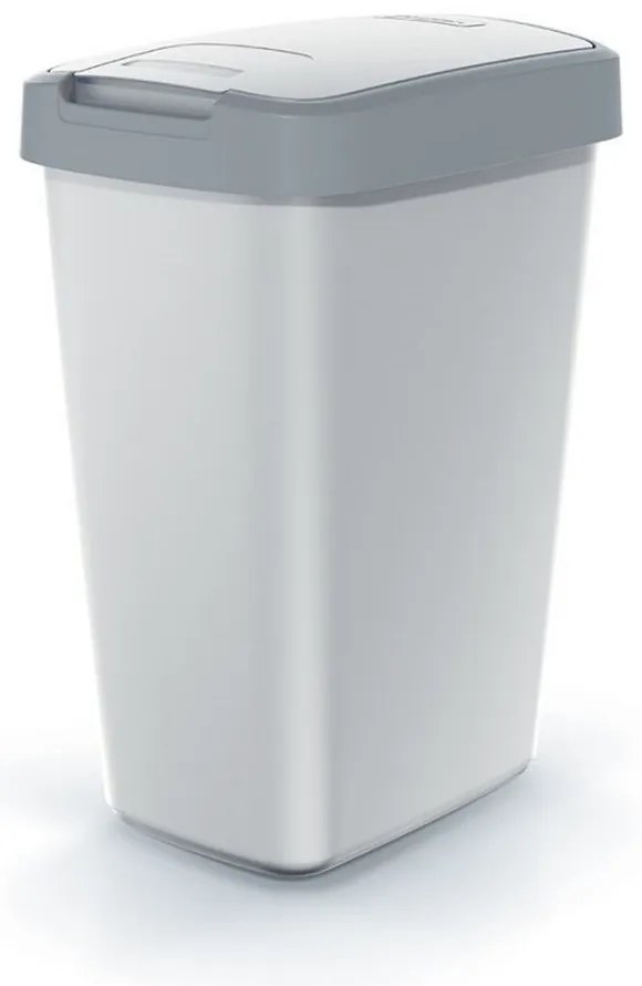 Coș de gunoi cu capac colorat, 12 l, gri