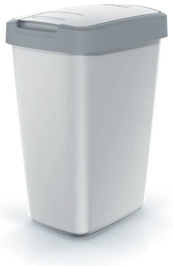 Coș de gunoi cu capac colorat, 12 l, gri