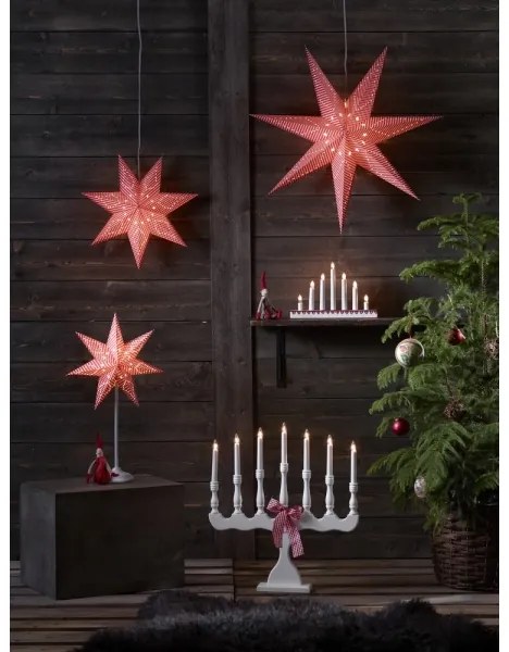 Markslöjd 8004 - Sfeșnic de Crăciun SVANEHOLM, 7xE10/3W/230V, alb