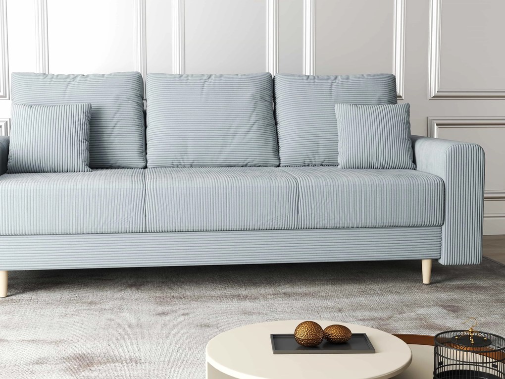 Canapea extensibilă dumonde cu ladă de depozitare si sezut confortabil din spuma high-density, Kronos Zoom Gri 210x100 cm