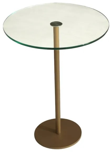 Măsuță laterală SOCIAL 50x40 cm auriu/transparent