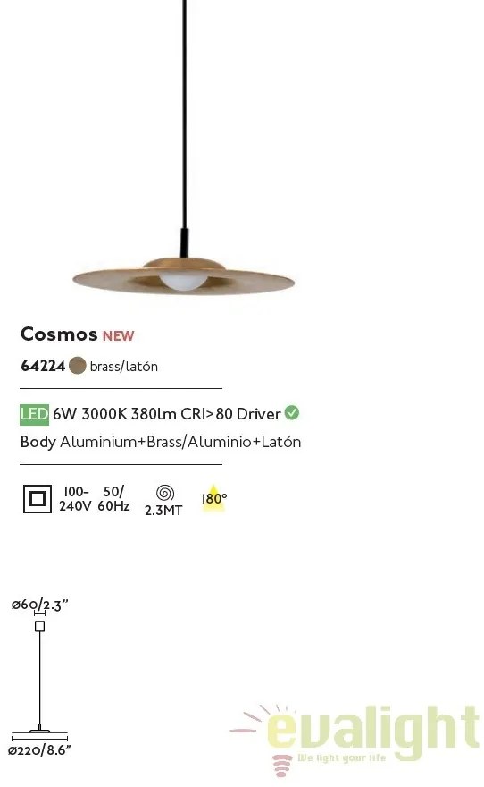 Pendul LED design scandinav Cosmos 64224