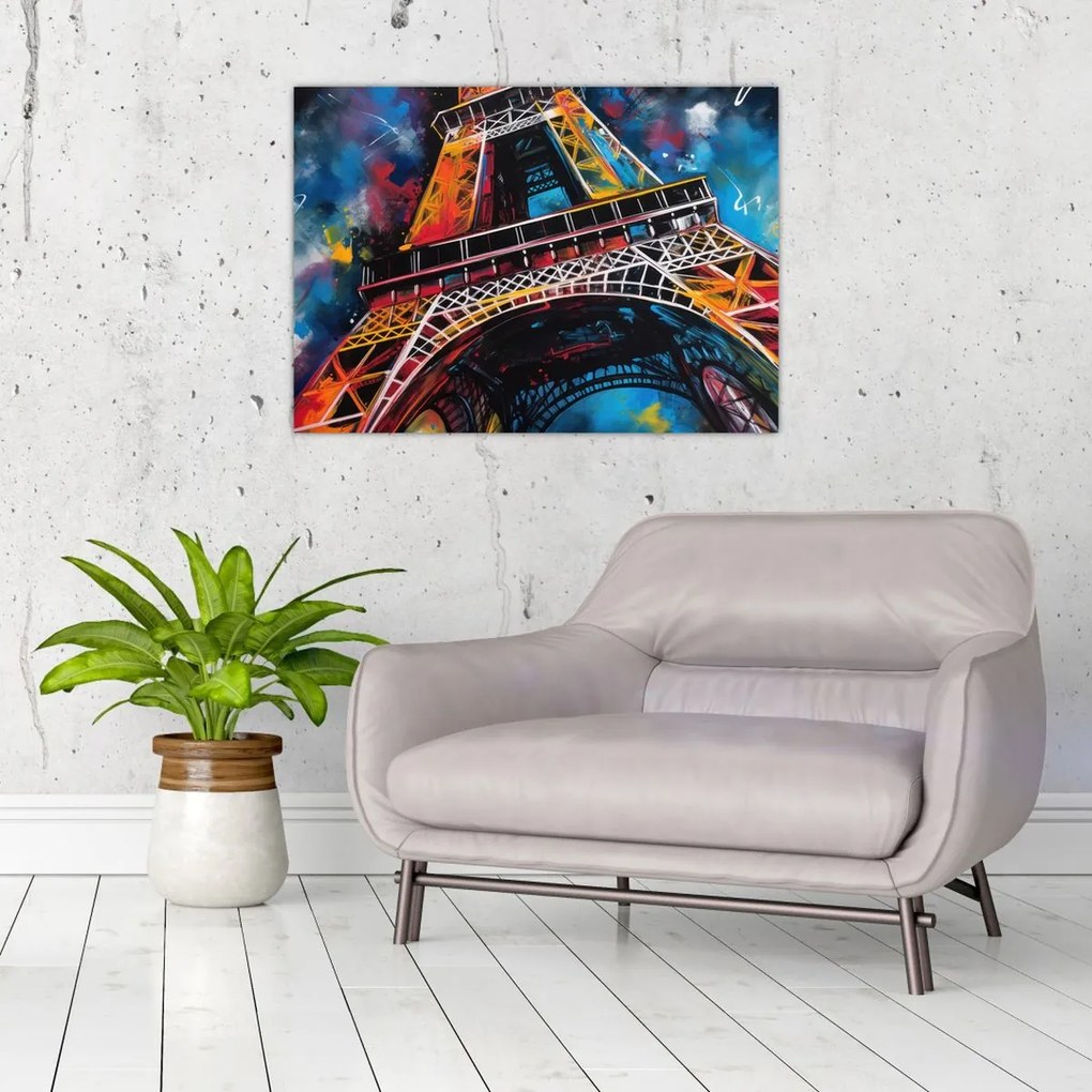 Tablou - Pictură a Turnului Eiffel II. (70x50 cm)
