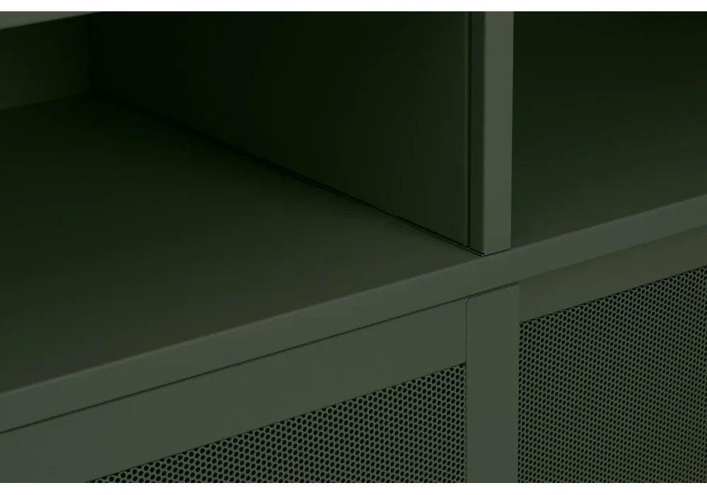 Dulap verde închis din metal cu ușă glisantă 90x180x40 cm Veep – Unique Furniture