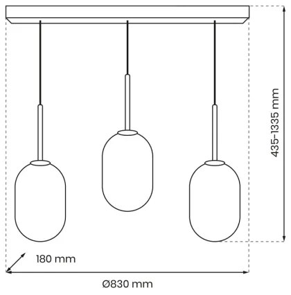Lustră pe cablu ALIAS 3xE14/40W/230V auriu