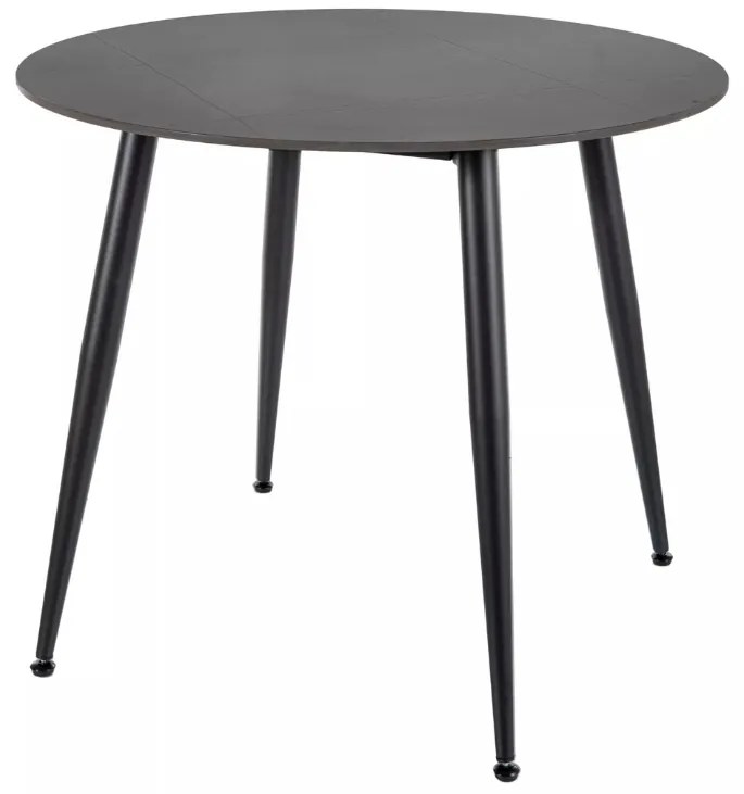 Masă rotundă de dining RION 90 cm cu blat ceramic, marmură neagră