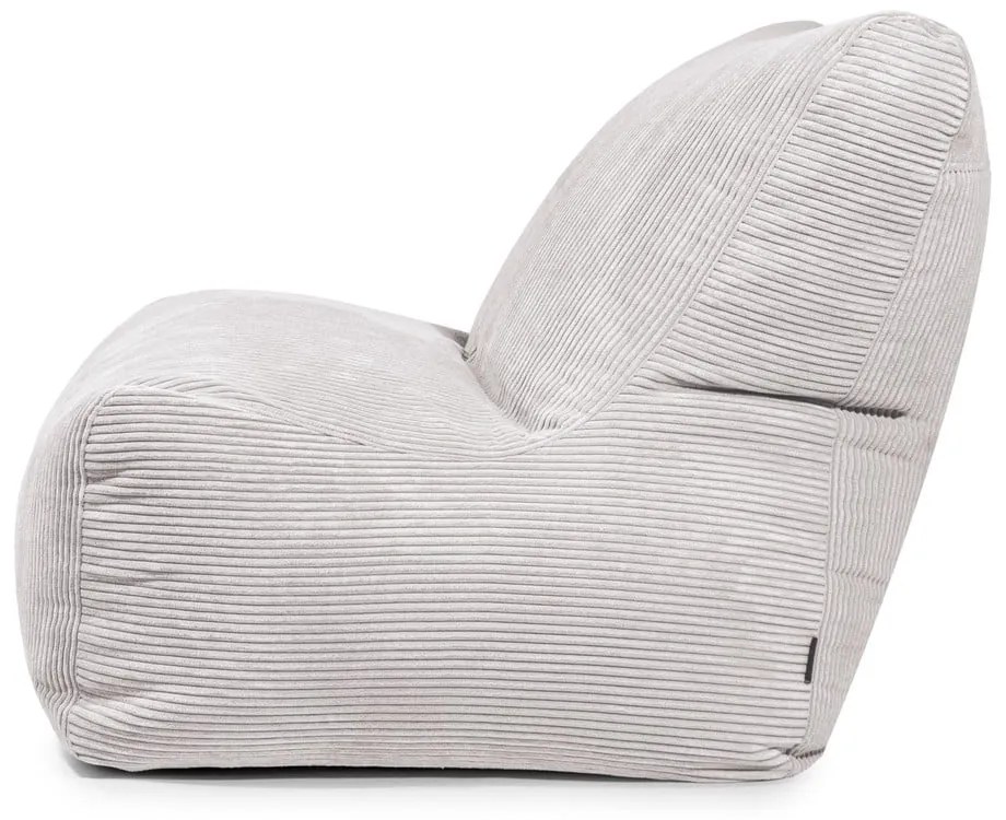 Fotoliu bean bag gri deschis cu tapițerie din catifea reiată Seat 100 Lounge – SLOWDOWN