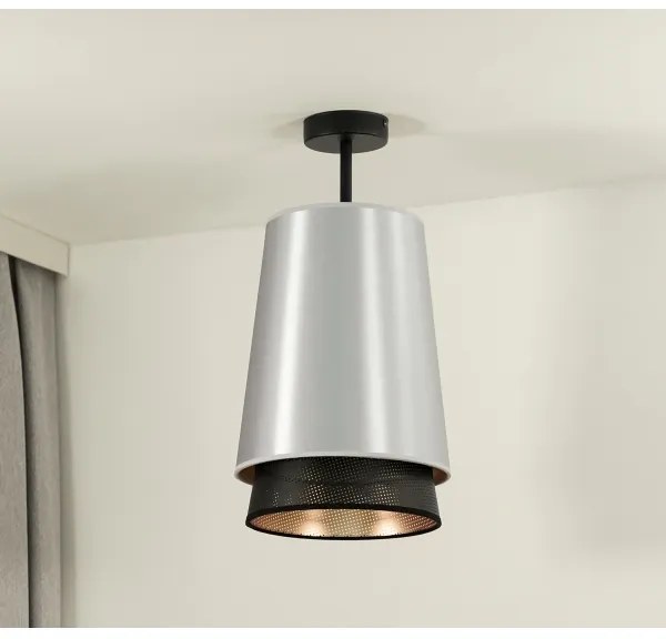 Lustră aplicată BELL Duolla SHINY 1xE27/15W/230V d. 25 cm argintiu/negru