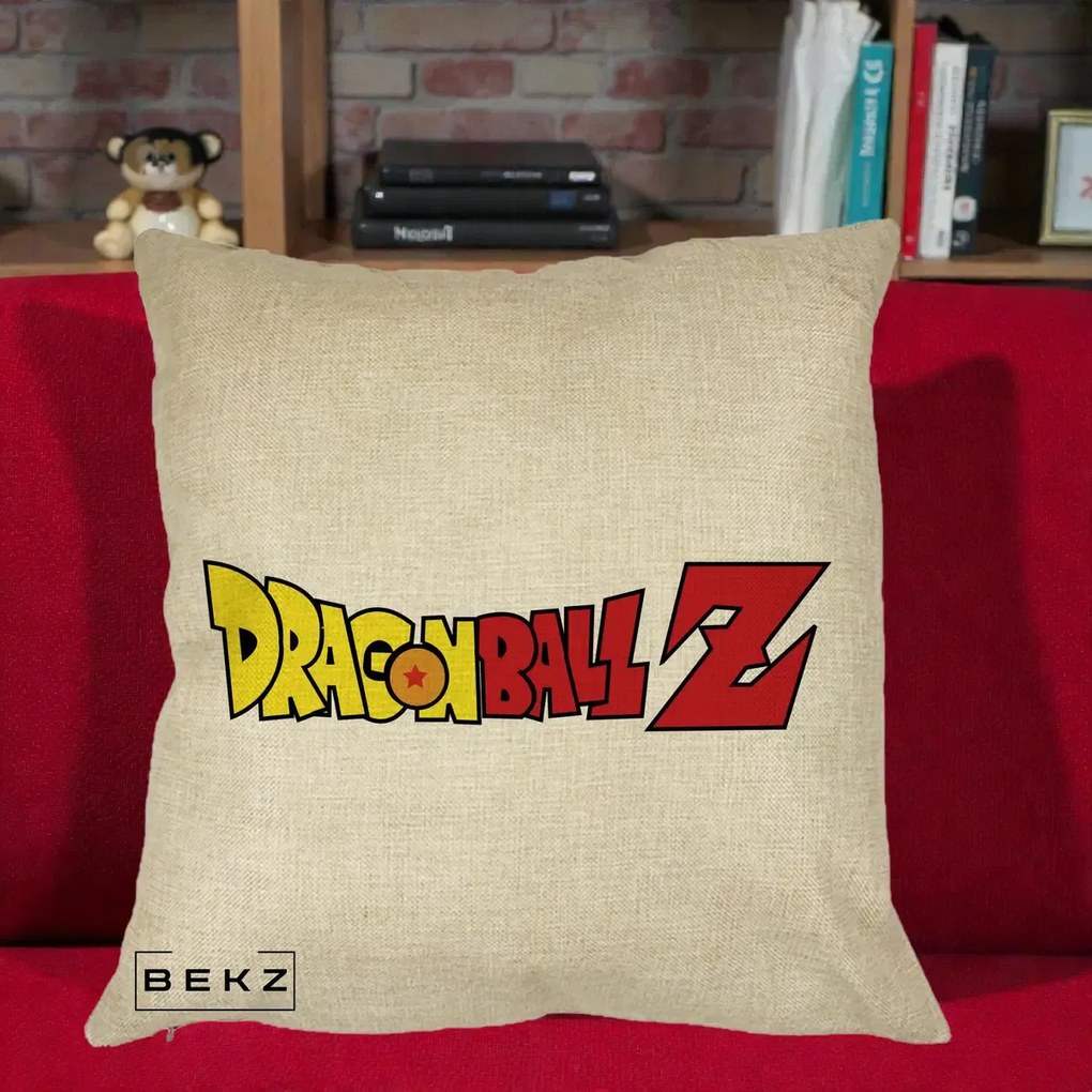 Perna Personalizata Dragon Ball Z Clasic, 40x40 cm, Crem, Husa Detasabila, Perna Inclusa, BEKZ®