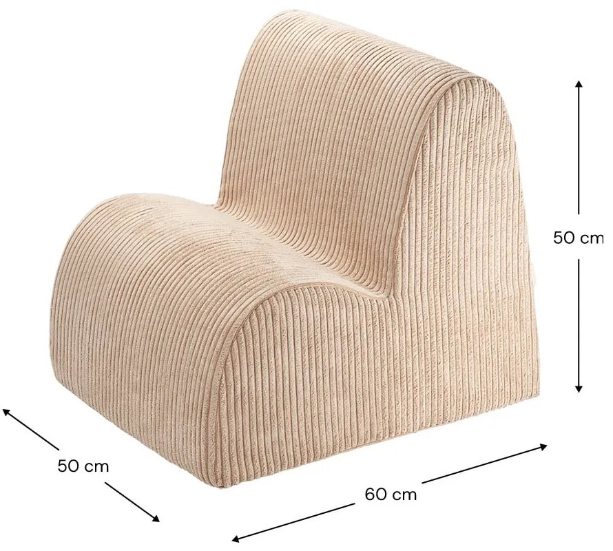 Fotoliu de copii maro deschis cu tapițerie din țesătură bouclé Cloud – Wigiwama