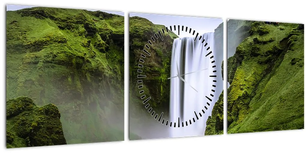 Tablou cu cascade (cu ceas) (90x30 cm)