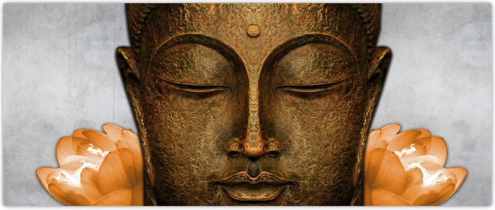 Tablou cu statuie cu detaliu a feței (120x50 cm)