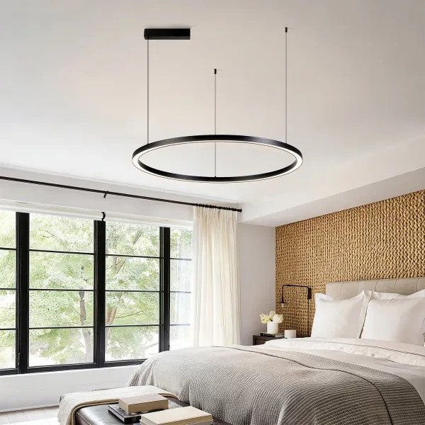 Brilagi - LED dimabil candelabru suspendat pe cablu PORTOFINO LED/60W/230V Ø 80 cm negru + telecomandă