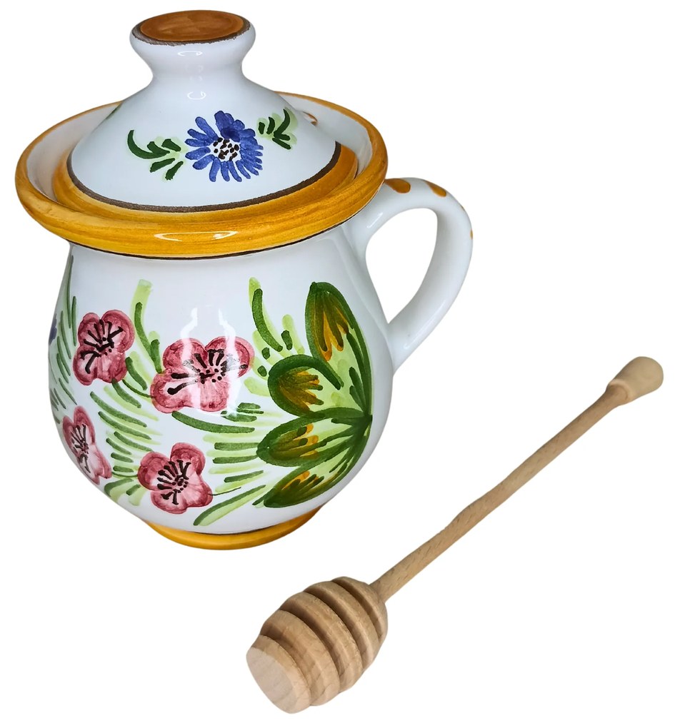 Set ceramică servit ceai/cafea model maci