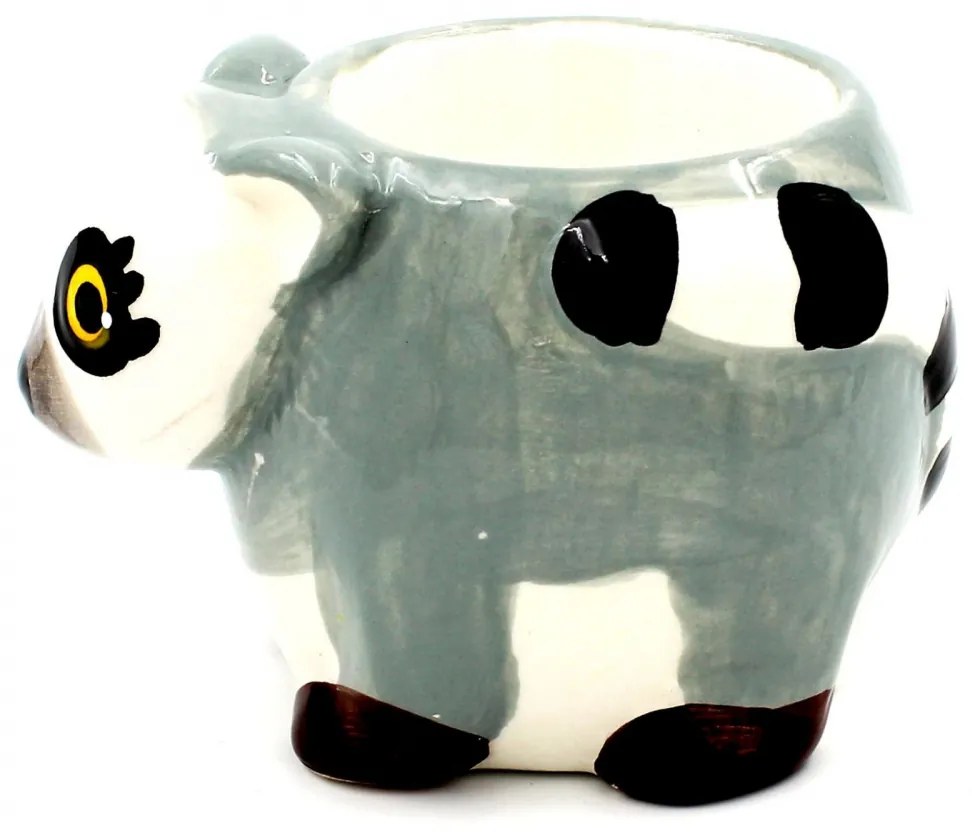 Suport ou din ceramică lemur gri