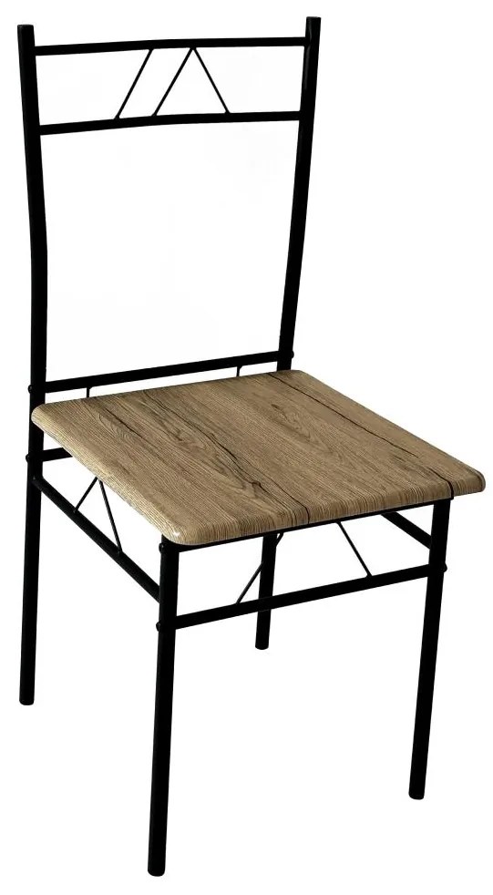 Set mobilier sufragerie Pacientes (stejar deschis + negru) (pentru 4 persoane). 1116437