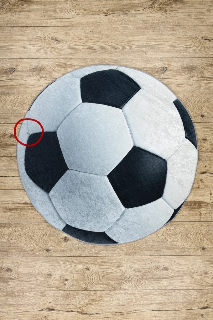 BAMBINO 2139 cerc covor lavabil - Fotbal pentru copii anti-alunecare - negru / alb - SECUNDAR-COTATI PRODUSUL