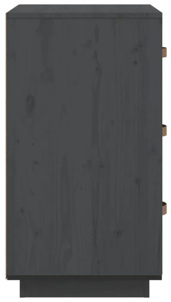 Noptiere, 2 buc., gri, 40x40x75 cm, lemn masiv de pin 2, Gri