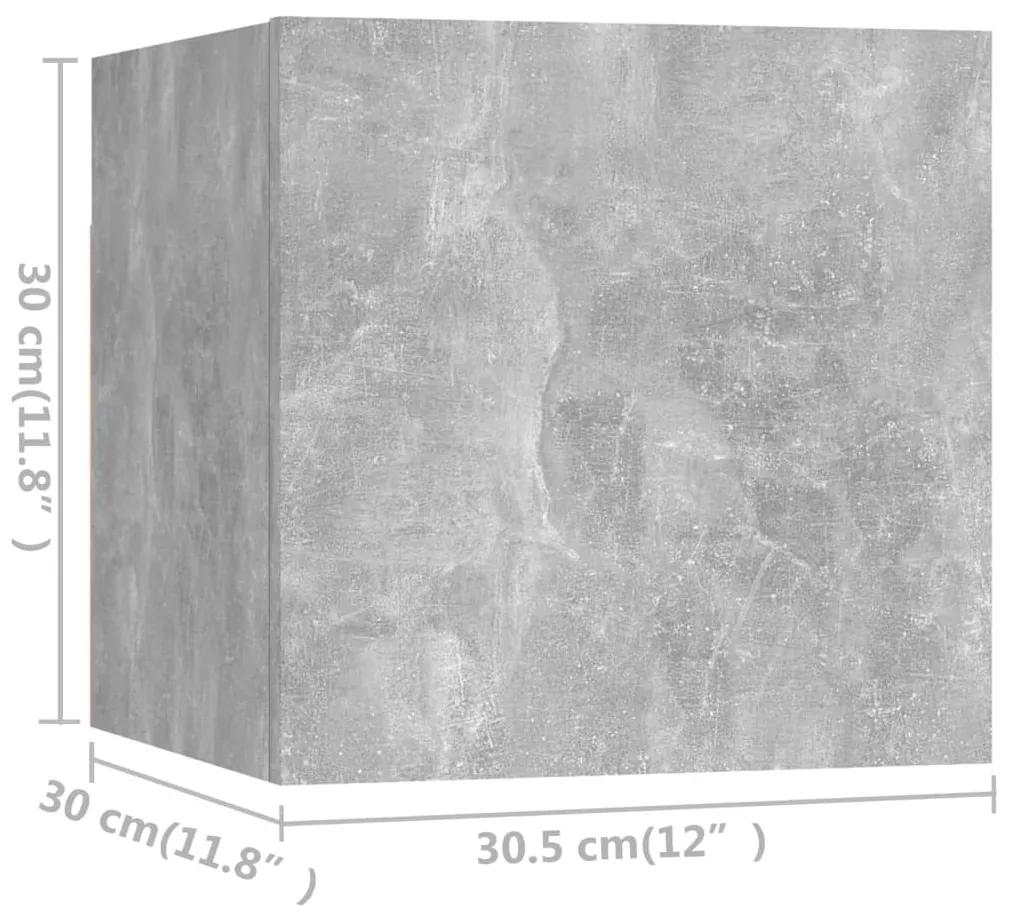 Set de dulapuri TV, 10 piese, gri beton, PAL Gri beton, 60 x 30 x 30 cm (6 pcs)