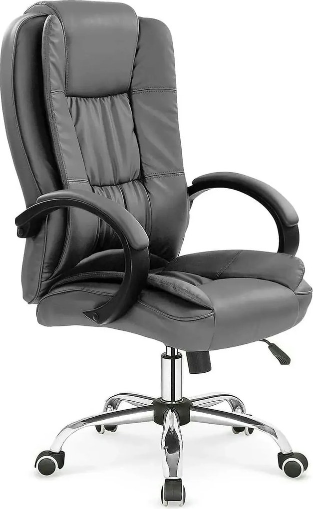Scaun de birou RELAX, gri, piele ecologica, 64x75x110/118 cm