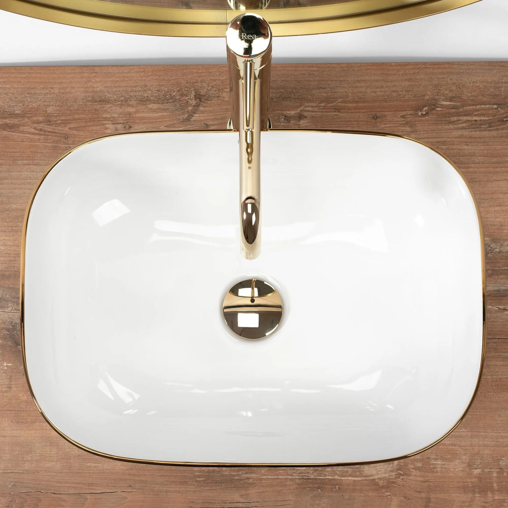 Lavoar pe blat Rea Belinda Wave White Gold