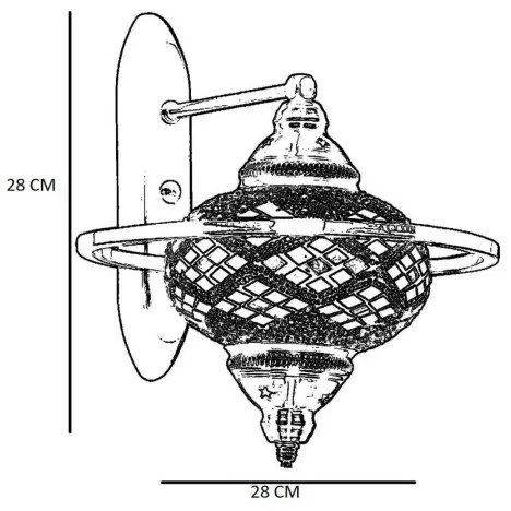 Aplică de perete YENI, 1xE27/40W/230V, bronz