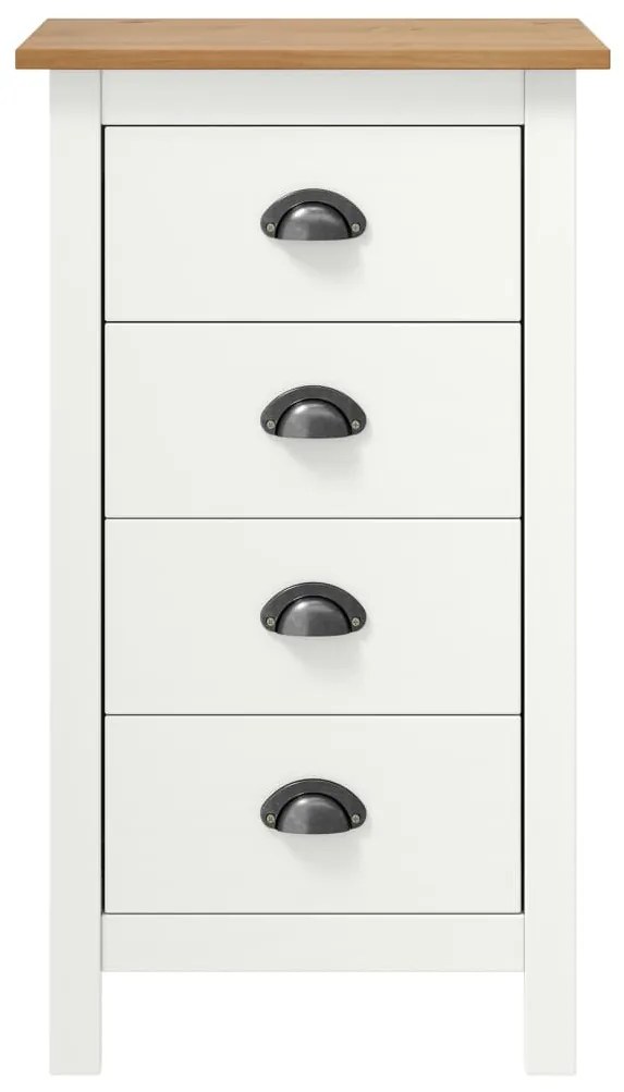 288914 vidaXL Servantă Hill Range, alb, 46 x 35 x 80 cm, lemn masiv de pin