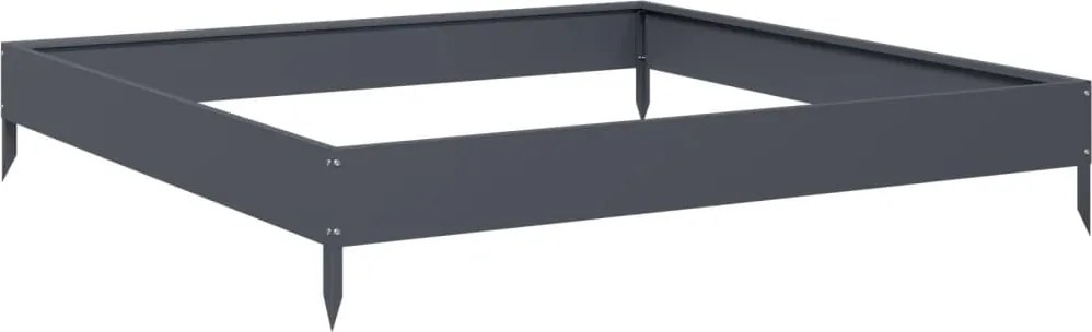 vidaXL Strat înălțat de grădină, antracit, 100x100x18,5 cm, oțel