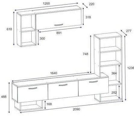 Mobilier living Vipado (alb + negru) . 1095665