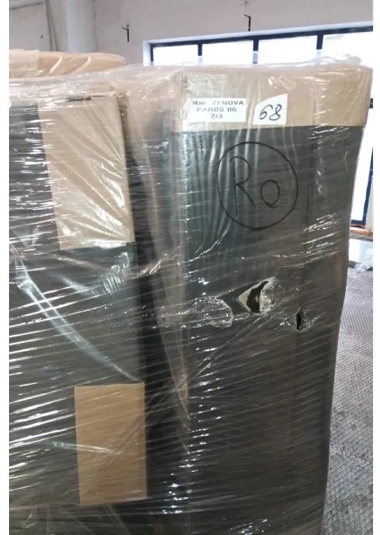 PROMOTIE Canapea extensibila de colt, gri inchis, ZENOVA 220x140 cm, reversibila II. calitate