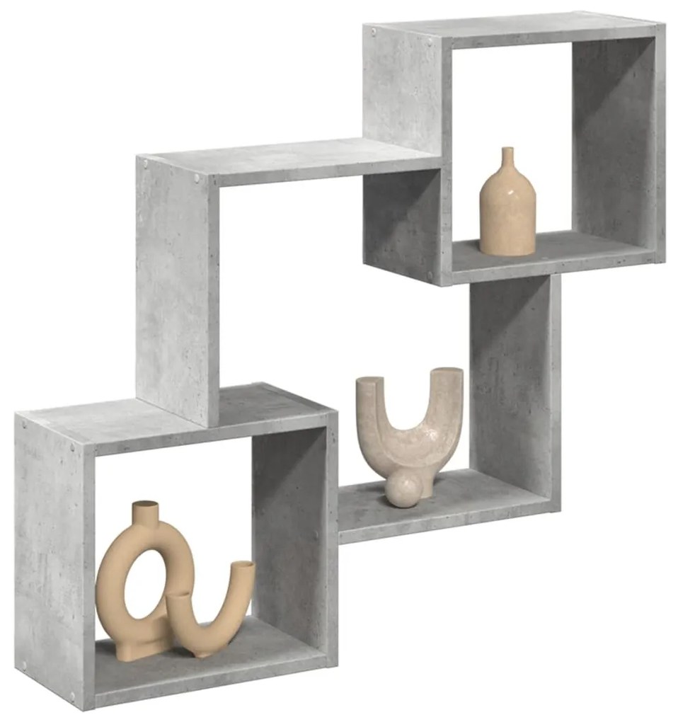 vidaXL Dulap de perete, gri beton, 78x18x71 cm, lemn prelucrat
