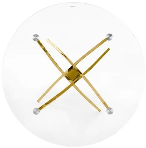 Masa rotunda sticla Raymond transparent/auriu ø100/h73 cm