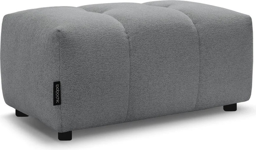 Taburet gri cu tapițerie din chenille Roxelane – Bobochic Paris