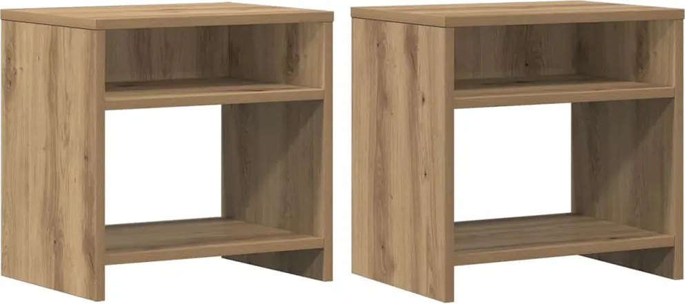 vidaXL Noptiere, 2 buc., stejar artizanal, 40x30x40 cm, lemn prelucrat
