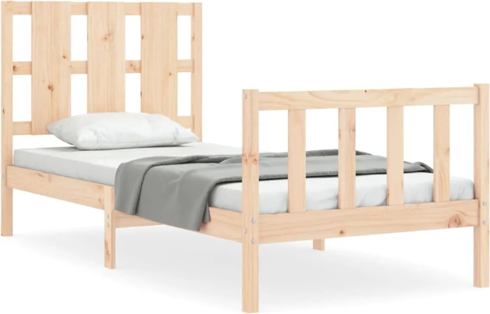 vidaXL Cadru pat fără saltea, 90x190 cm, lemn masiv de pin