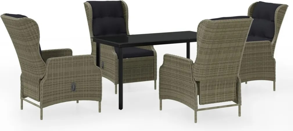 vidaXL Set mobilier pentru grădină, 5 piese, maro